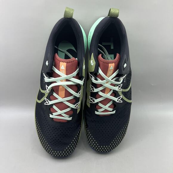 Nike Pegasus Trail 4 Running Shoes Men Size 11 Black Green Comfort Low Sneakers - Picture 5 of 8